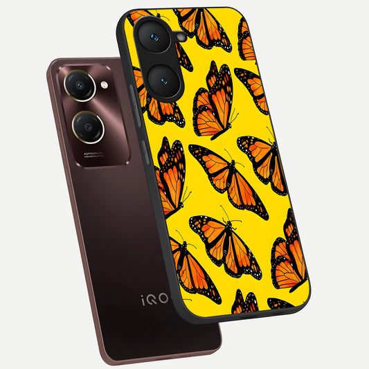Golden Wing Flight phone case for iQOO Z9 lite showing premium glass back cover with detailed artwork