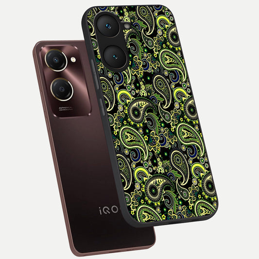 Green Lemon phone case for iQOO Z9 lite showing premium glass back cover with detailed artwork