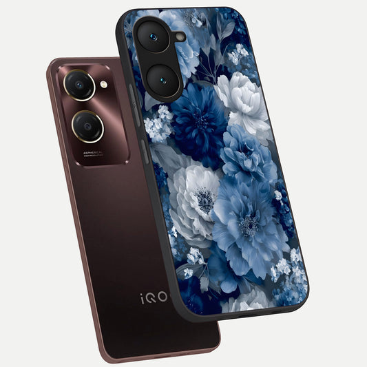 Royal Bloom Garden phone case for iQOO Z9 lite showing premium glass back cover with detailed artwork