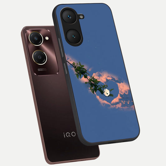 Sky Under Tree phone case for iQOO Z9 lite showing premium glass back cover with detailed artwork