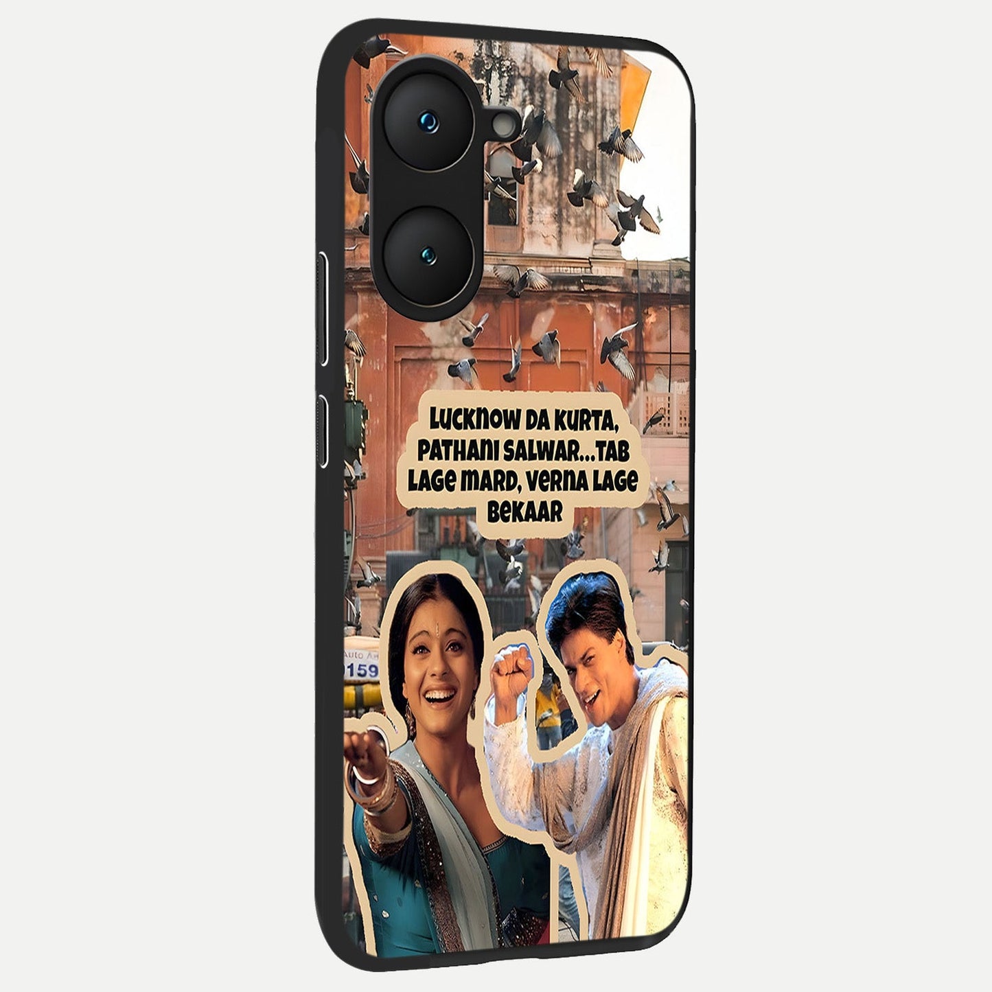 Desi Retro Vibes back cover for iQOO Z9 lite slim fit glass case with vibrant aesthetic design