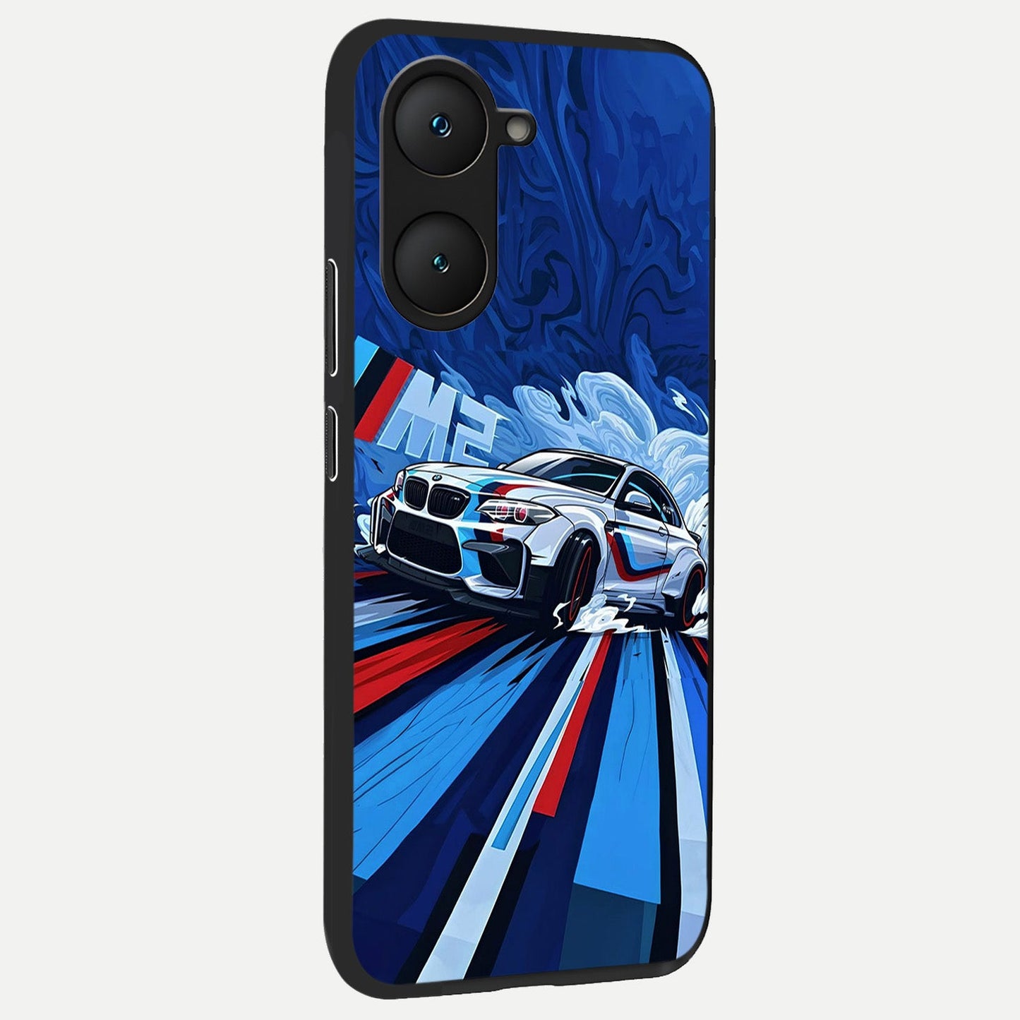 Drift Power Rush back cover for iQOO Z9 lite slim fit glass case with vibrant aesthetic design