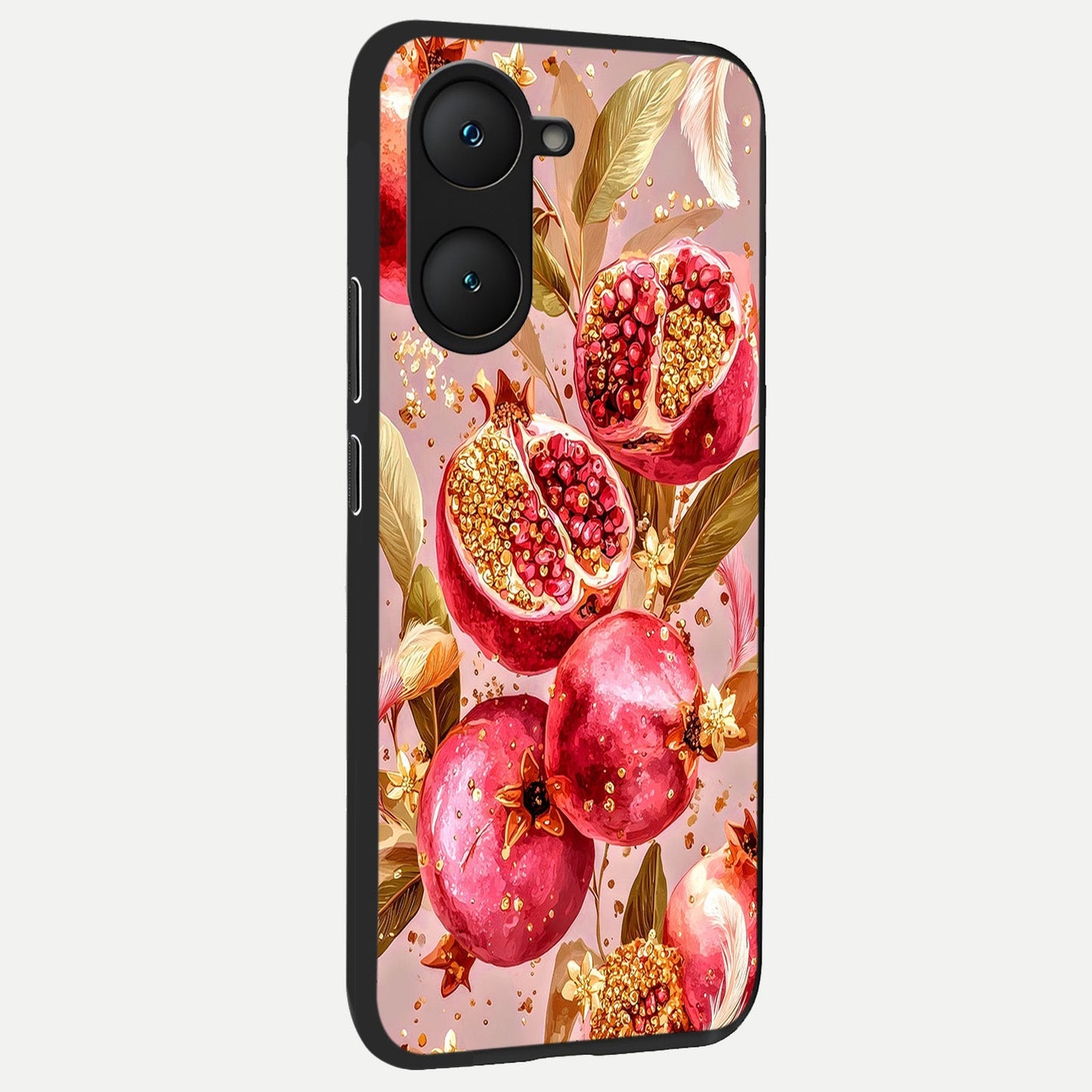 Golden Bloom Glow back cover for iQOO Z9 lite slim fit glass case with vibrant aesthetic design