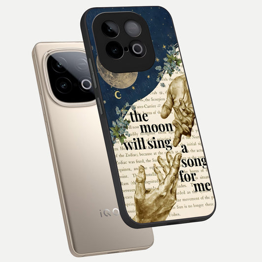 Aesthetic Divine phone case for iQOO Neo 10 showing premium glass back cover with detailed artwork