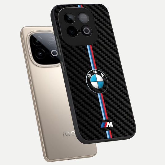 BMW Pattern phone case for iQOO Neo 10 showing premium glass back cover with detailed artwork