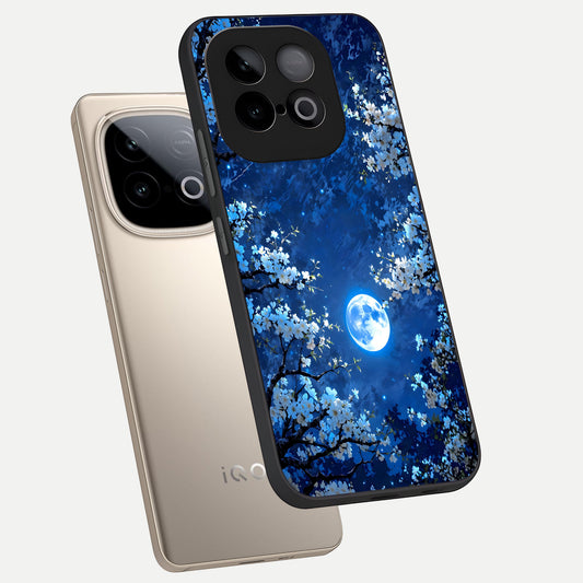 Blossom Moonlight Sky phone case for iQOO Neo 10 showing premium glass back cover with detailed artwork