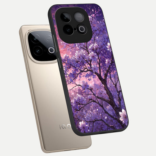 Blossom Tree phone case for iQOO Neo 10 showing premium glass back cover with detailed artwork