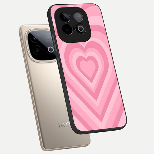 Blush Heart Waves phone case for iQOO Neo 10 showing premium glass back cover with detailed artwork