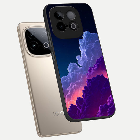 Dreamy Cloud Skies phone case for iQOO Neo 10 showing premium glass back cover with detailed artwork