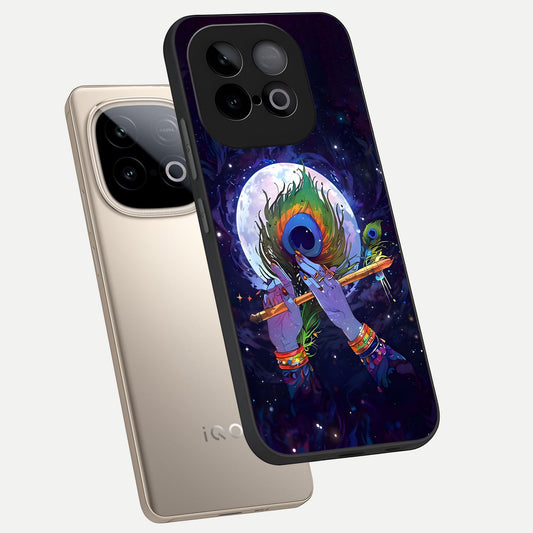 Krishna Hands Art phone case for iQOO Neo 10 showing premium glass back cover with detailed artwork