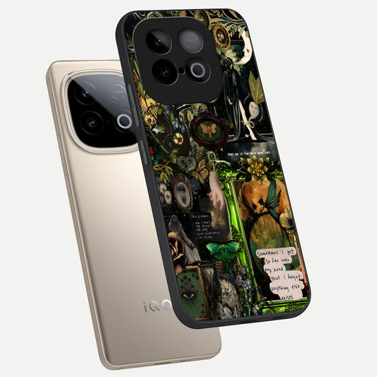 Mystic Woods Secret phone case for iQOO Neo 10 showing premium glass back cover with detailed artwork