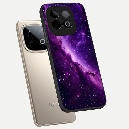 Purple Shade Sky phone case for iQOO Neo 10 showing premium glass back cover with detailed artwork