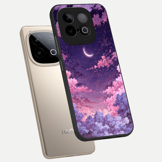 Sky Drift Clouds phone case for iQOO Neo 10 showing premium glass back cover with detailed artwork