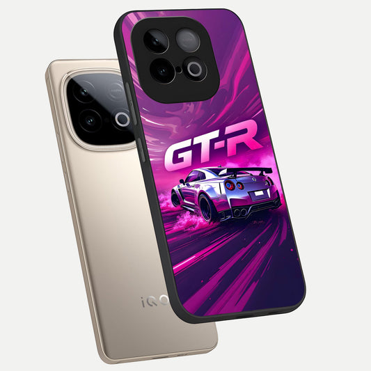 Speed Drift Legend phone case for iQOO Neo 10 showing premium glass back cover with detailed artwork