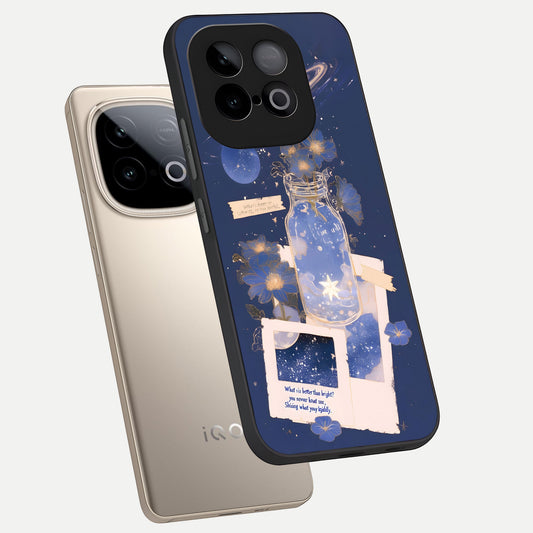 Starlit Cosmic Jar phone case for iQOO Neo 10 showing premium glass back cover with detailed artwork