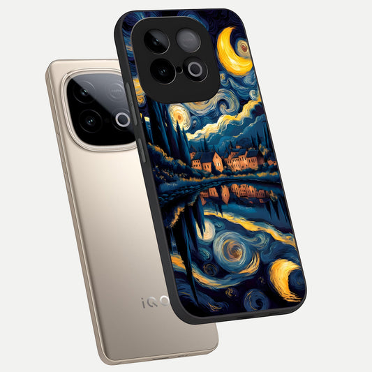 Starry Sky Serenity phone case for iQOO Neo 10 showing premium glass back cover with detailed artwork