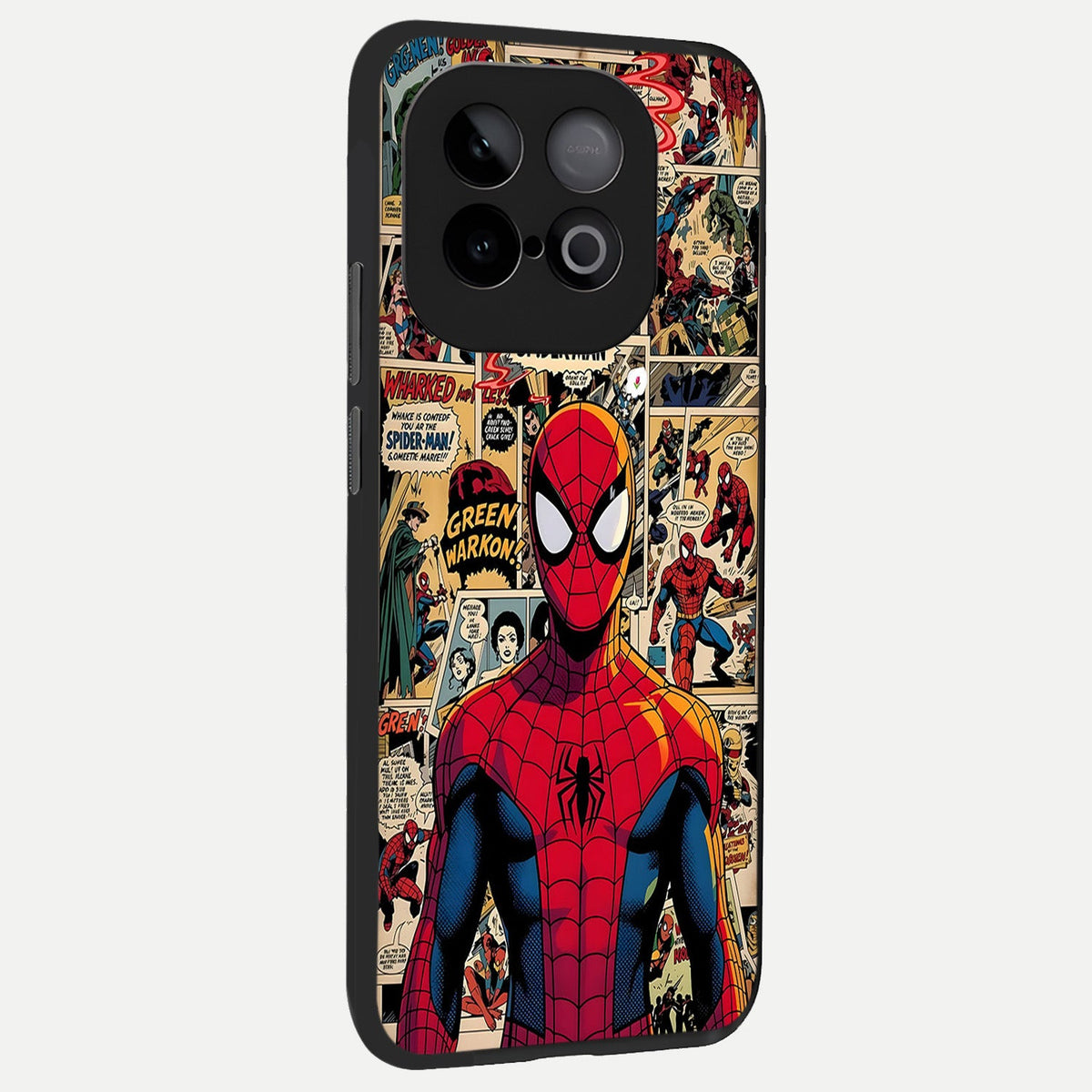 Aesthetic Spider back cover for iQOO Neo 10 slim fit glass case with vibrant aesthetic design