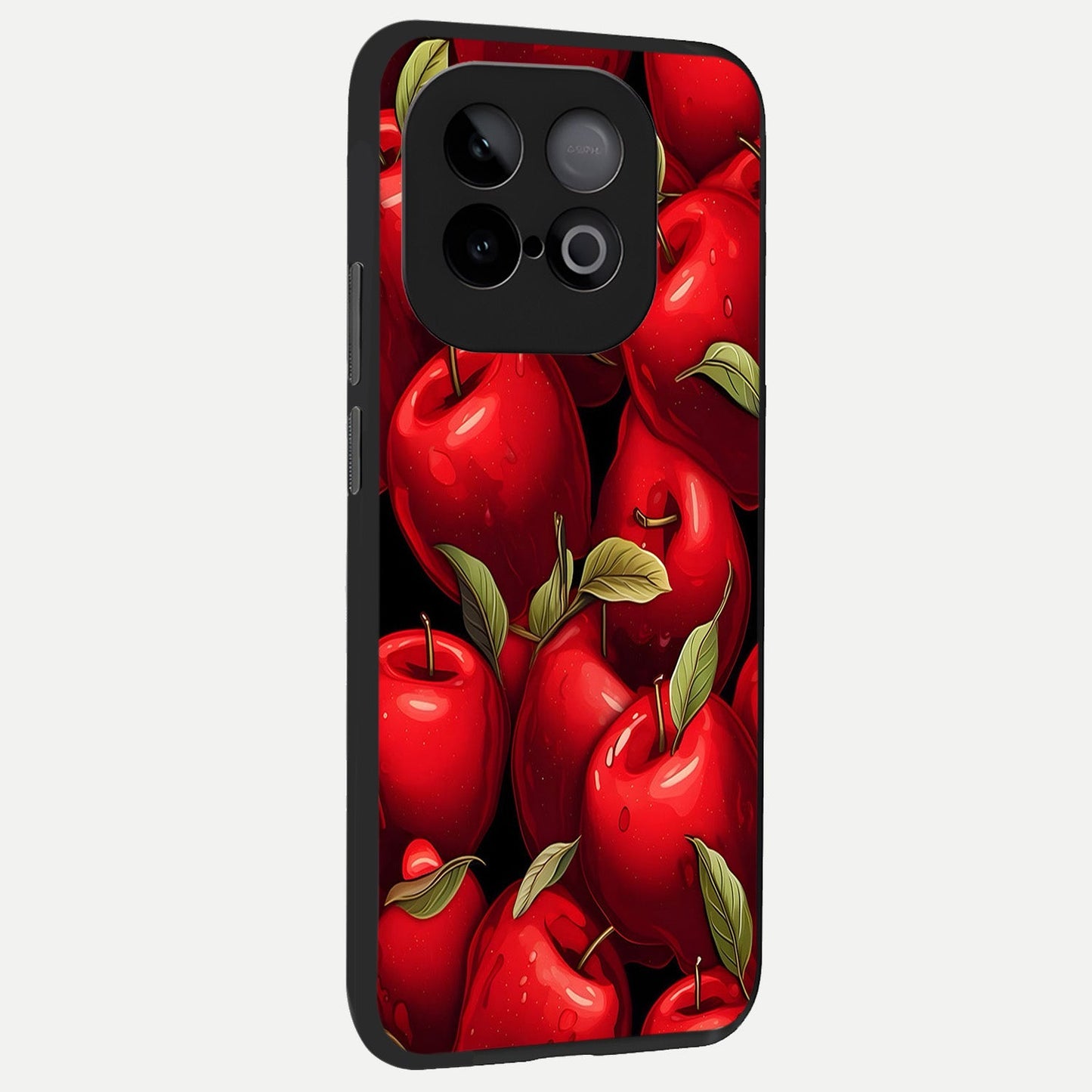 Apple Pattern back cover for iQOO Neo 10 slim fit glass case with vibrant aesthetic design