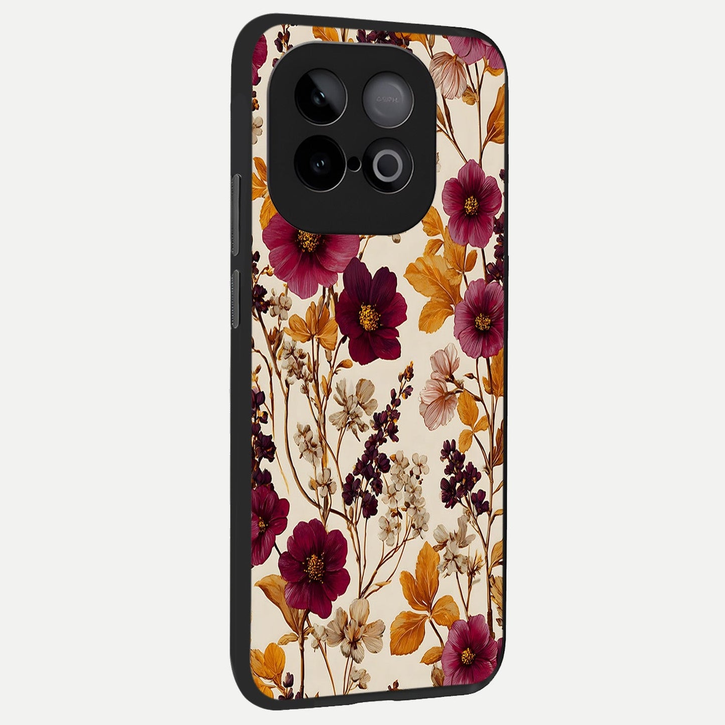 Autumn Wine Bloom back cover for iQOO Neo 10 slim fit glass case with vibrant aesthetic design