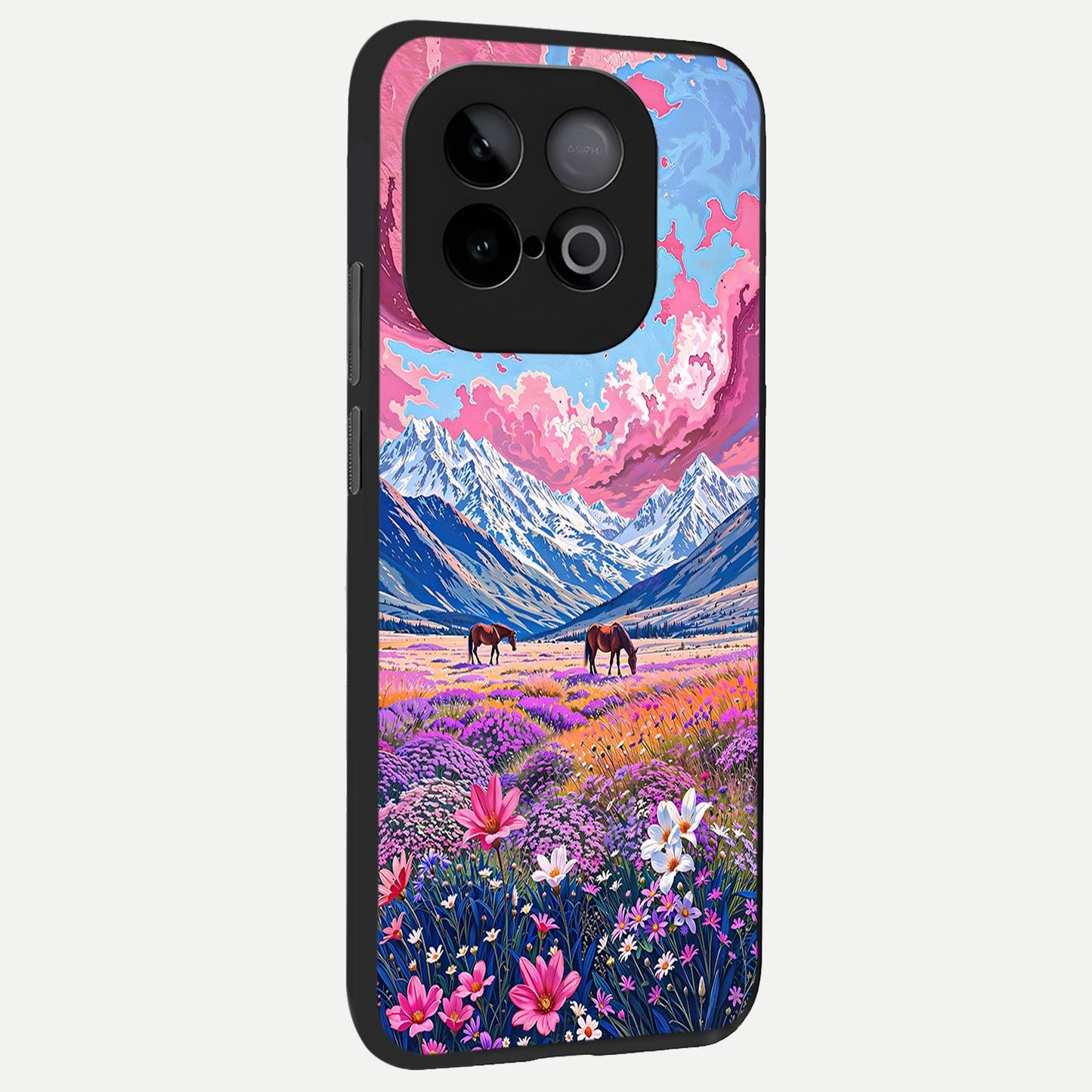 Blossom Valley Dream back cover for iQOO Neo 10 slim fit glass case with vibrant aesthetic design