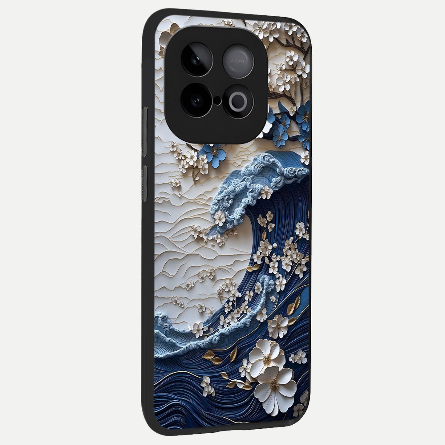 Blossom Wave Art back cover for iQOO Neo 10 slim fit glass case with vibrant aesthetic design