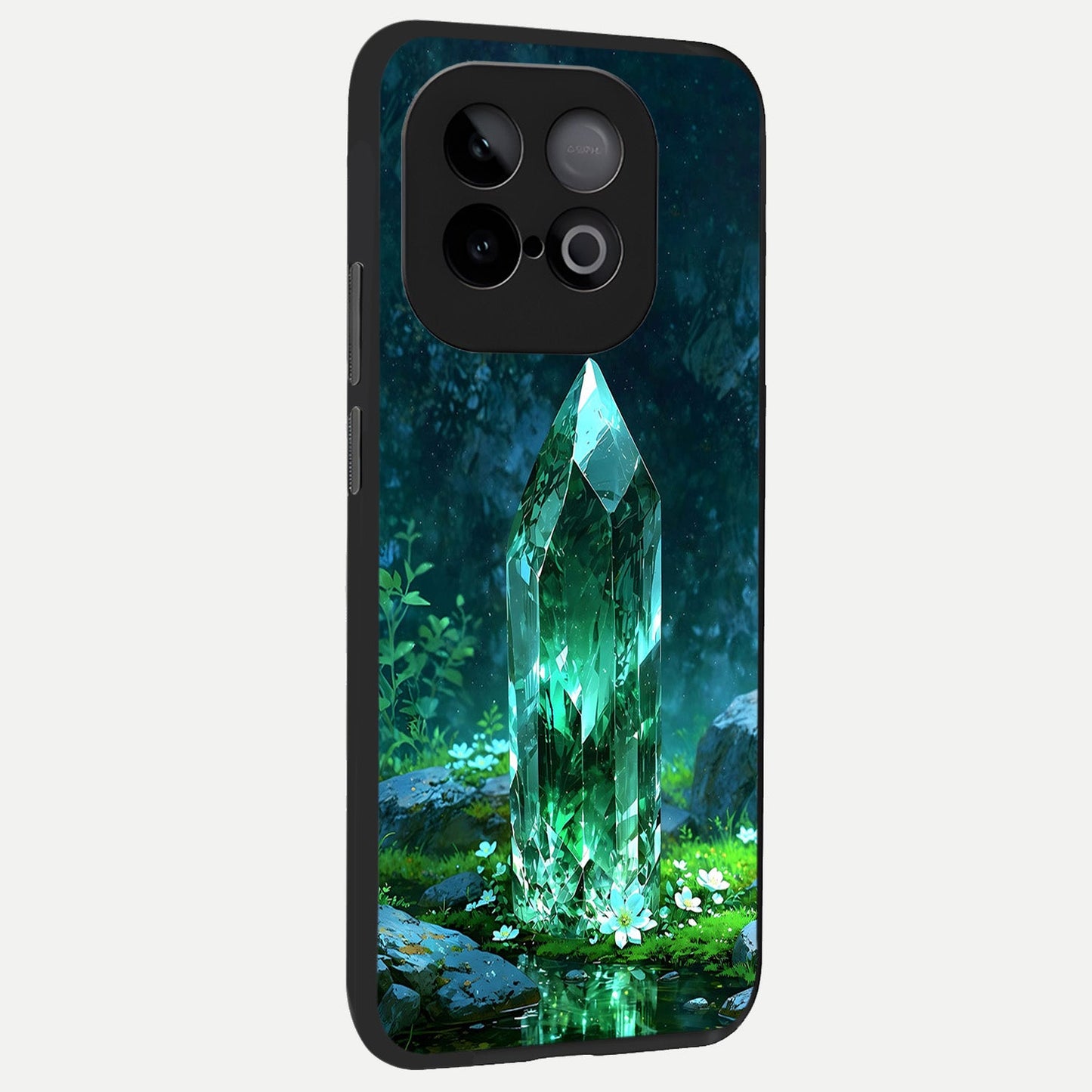 Emerald Light Crystal back cover for iQOO Neo 10 slim fit glass case with vibrant aesthetic design