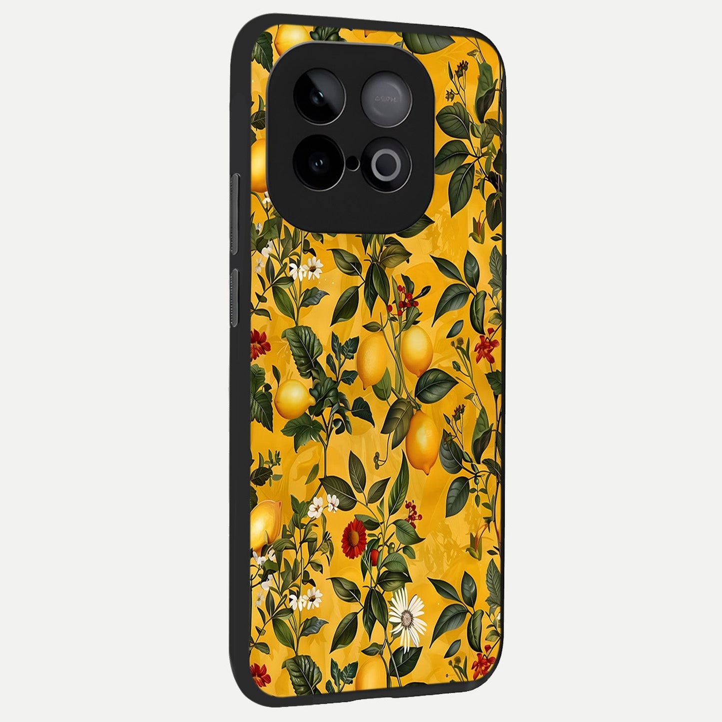 Golden Lemon Field back cover for iQOO Neo 10 slim fit glass case with vibrant aesthetic design