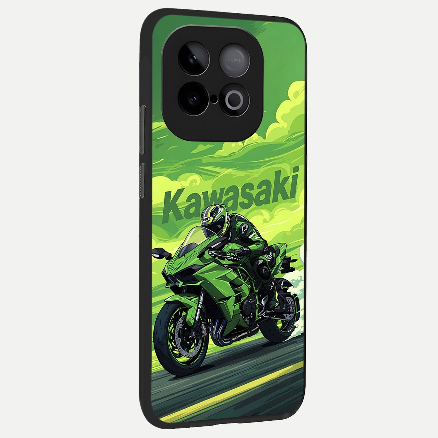 Greenery Sky back cover for iQOO Neo 10 slim fit glass case with vibrant aesthetic design