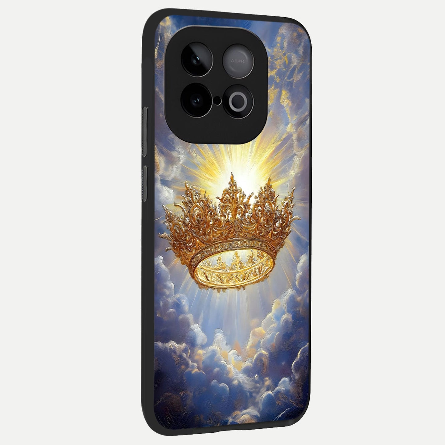 Heavenly Crown Light back cover for iQOO Neo 10 slim fit glass case with vibrant aesthetic design