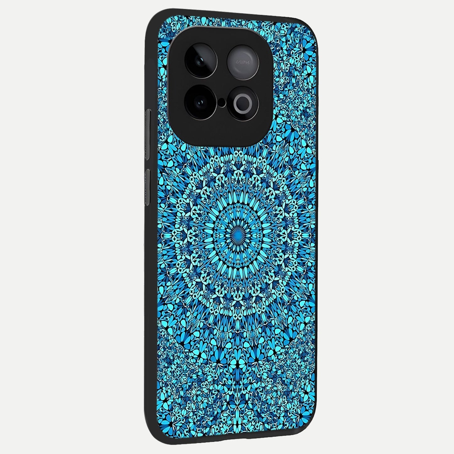 Ocean Bloom Mandala back cover for iQOO Neo 10 slim fit glass case with vibrant aesthetic design