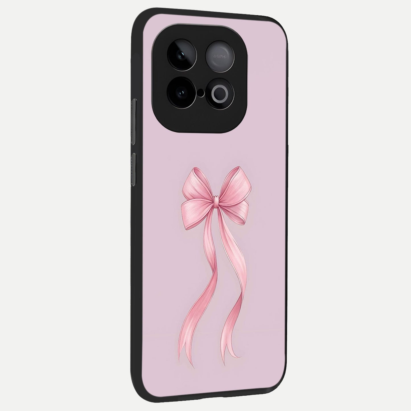 Soft Blush Bow back cover for iQOO Neo 10 slim fit glass case with vibrant aesthetic design