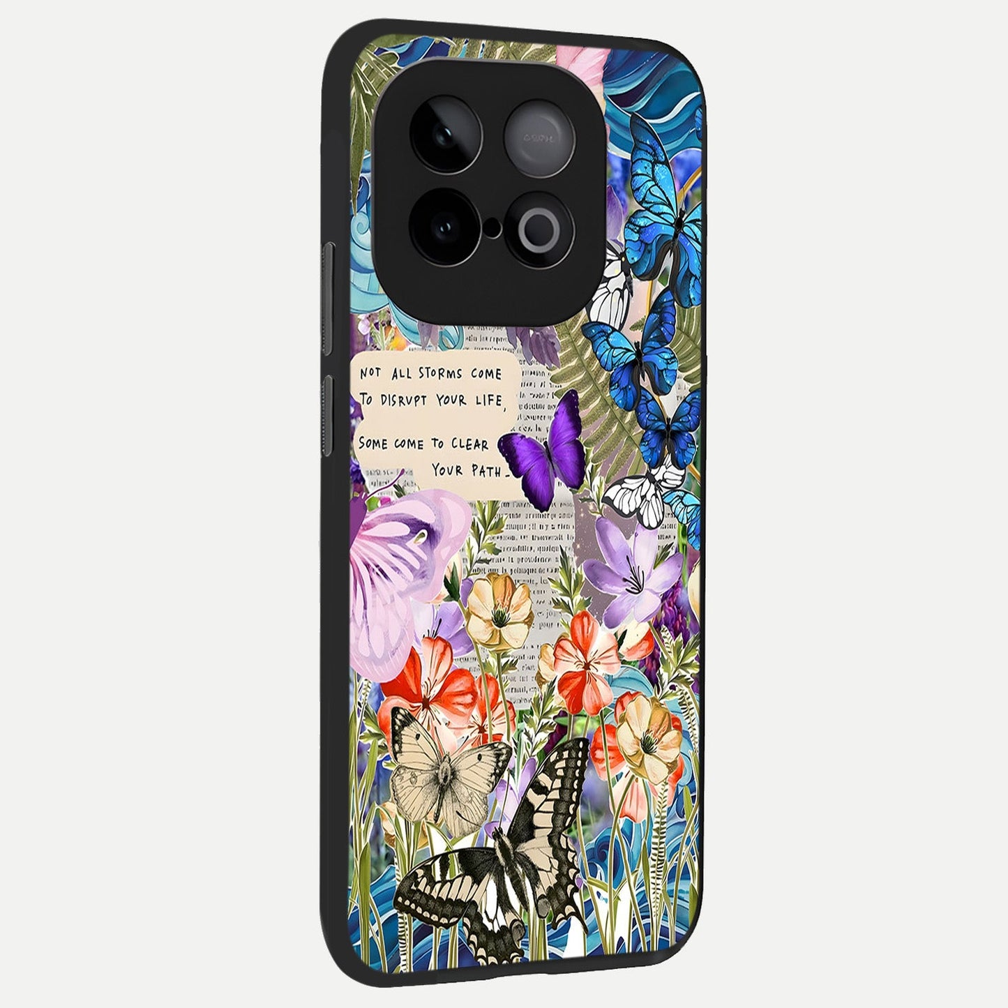 Storm Path Bloom back cover for iQOO Neo 10 slim fit glass case with vibrant aesthetic design