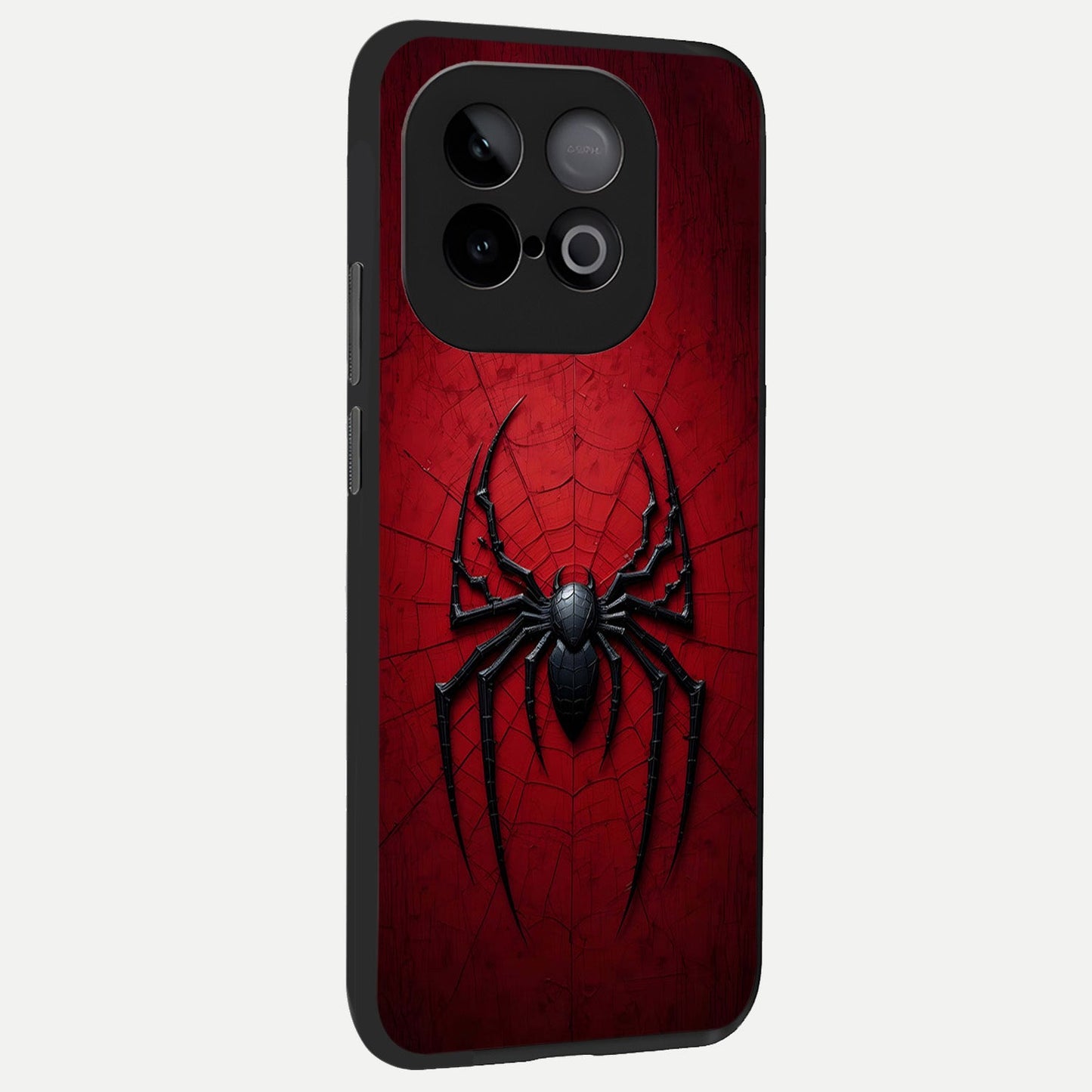 Superhero Web Emblem back cover for iQOO Neo 10 slim fit glass case with vibrant aesthetic design