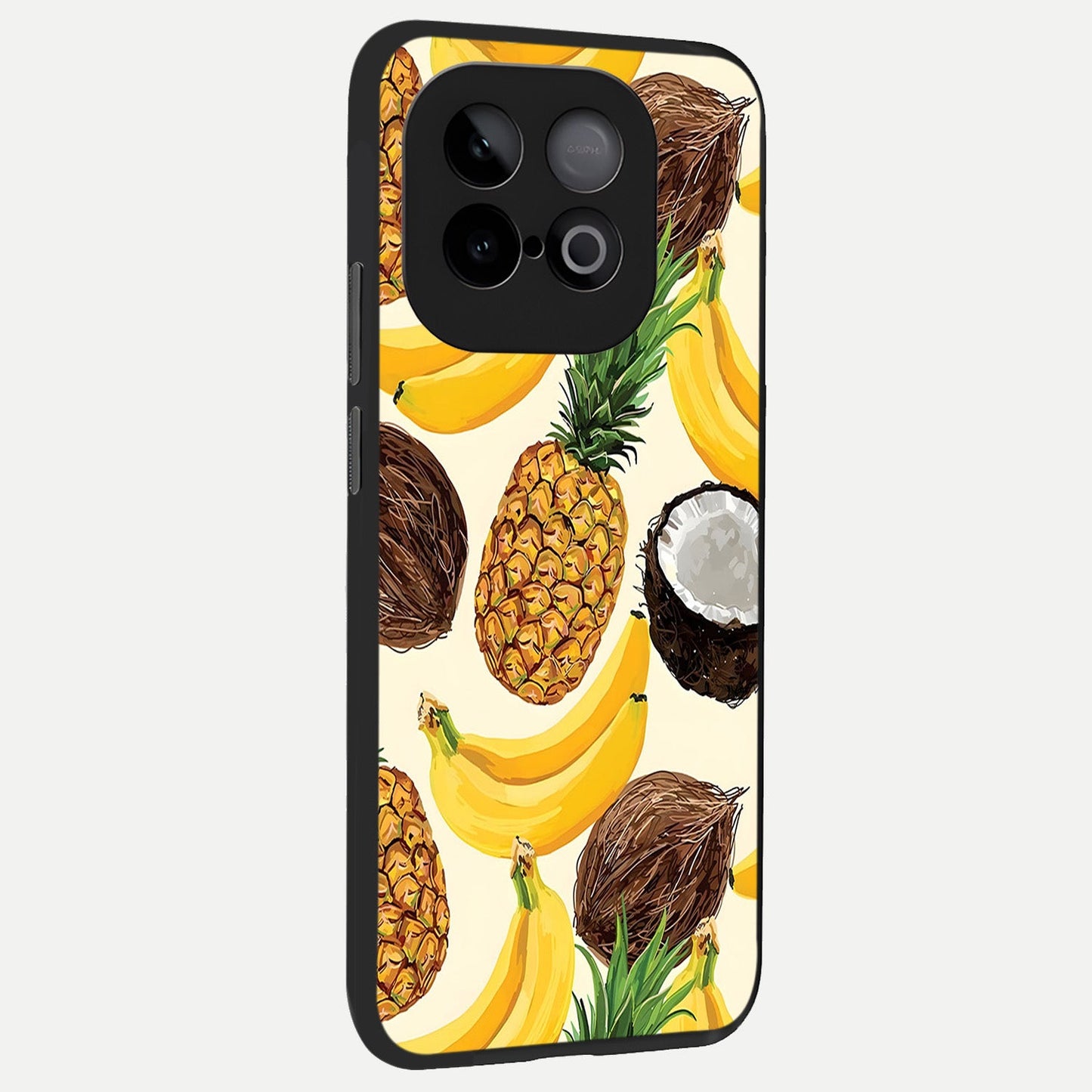 Tropical Fruit Mood back cover for iQOO Neo 10 slim fit glass case with vibrant aesthetic design