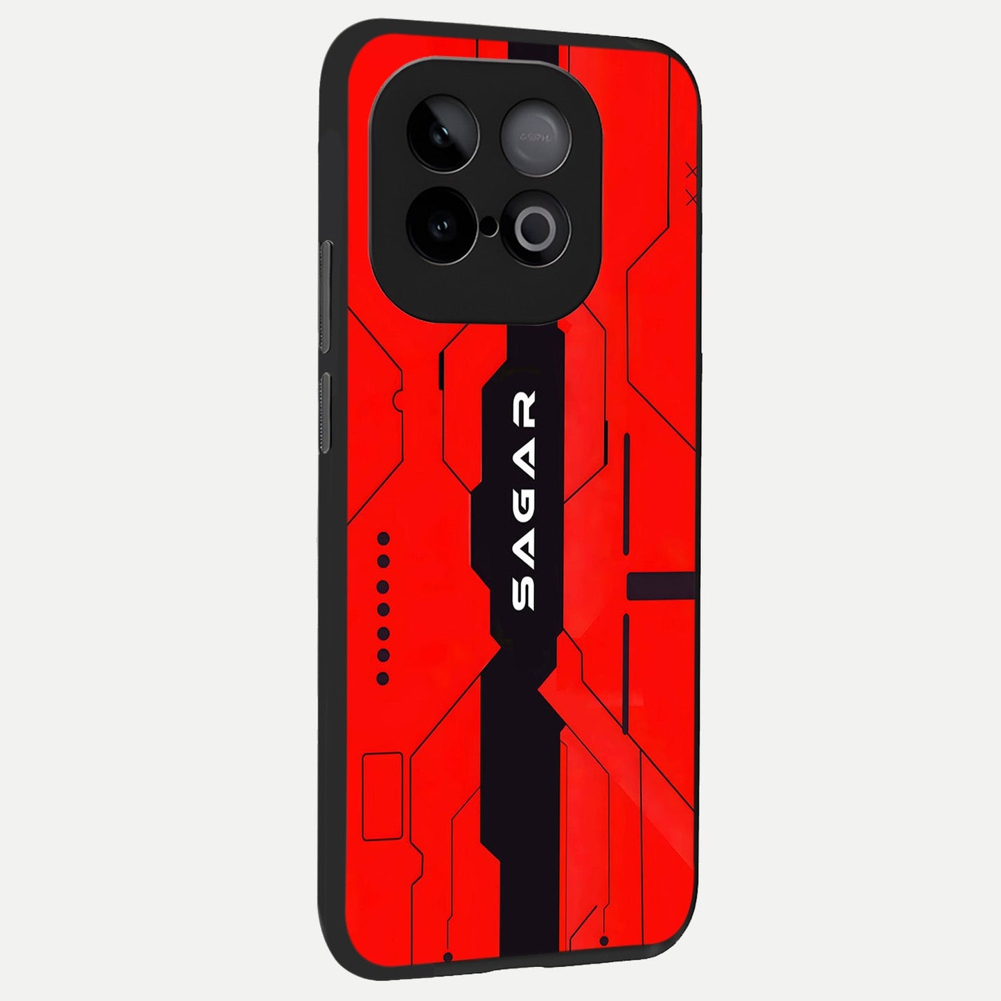 Voltage Rise CYBERPUNK Custom Name back cover for iQOO Neo 10 slim fit personalized glass case with bold cyberpunk design