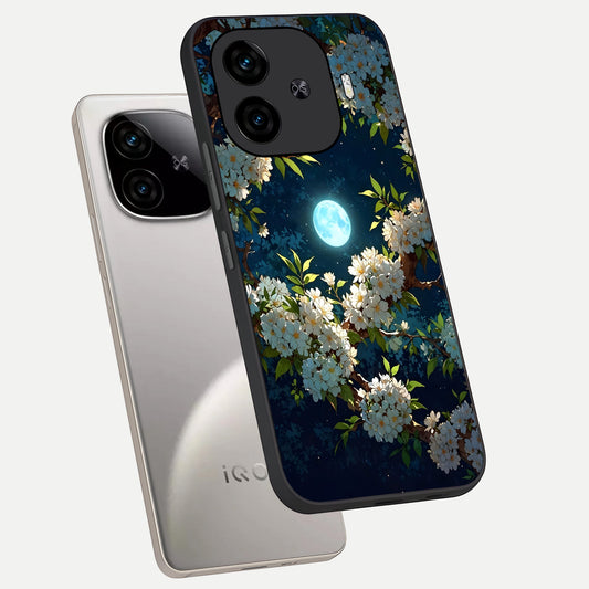 Moonlit Blossom Dream phone case for iQOO Z9 Turbo showing premium glass back cover with detailed artwork