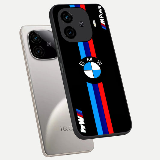 Turbo BMW Beast phone case for iQOO Z9 Turbo showing premium glass back cover with detailed artwork