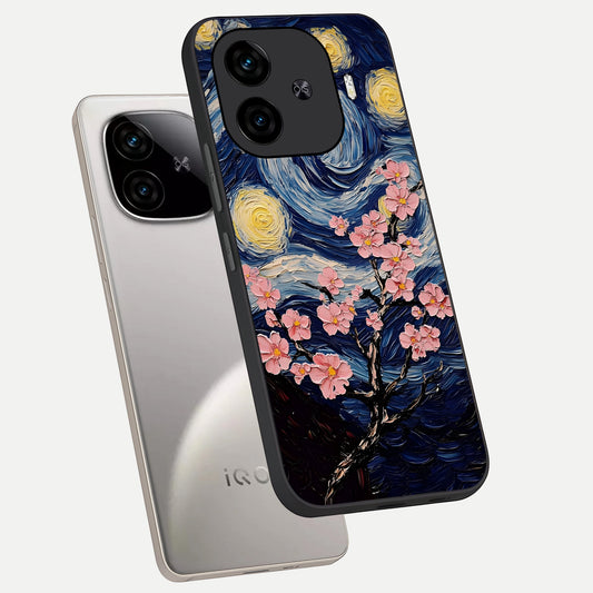 Van Gogh Scenery phone case for iQOO Z9 Turbo showing premium glass back cover with detailed artwork