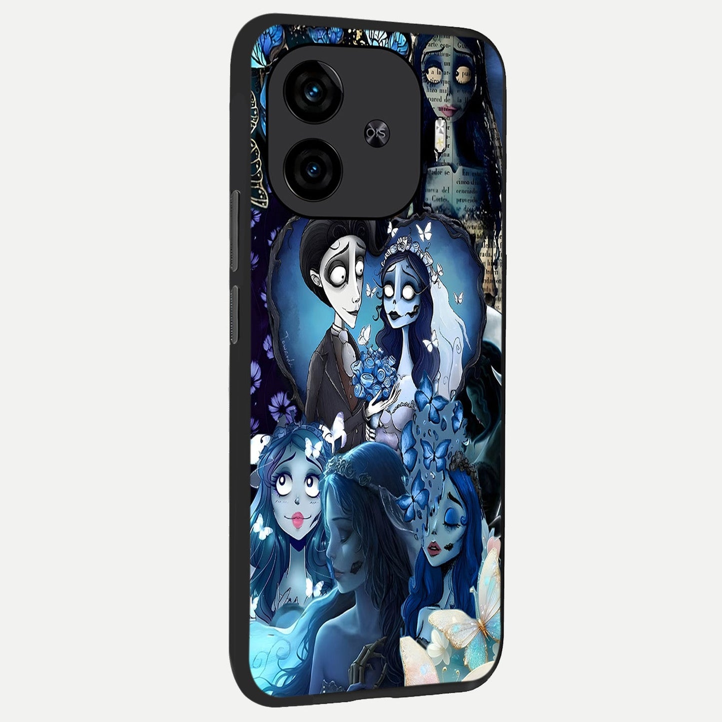 Butterfly Ghost Soul back cover for iQOO Z9 Turbo slim fit glass case with vibrant aesthetic design