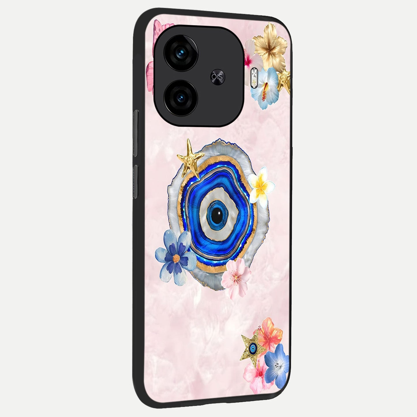 Divine Aura Bloom back cover for iQOO Z9 Turbo slim fit glass case with vibrant aesthetic design