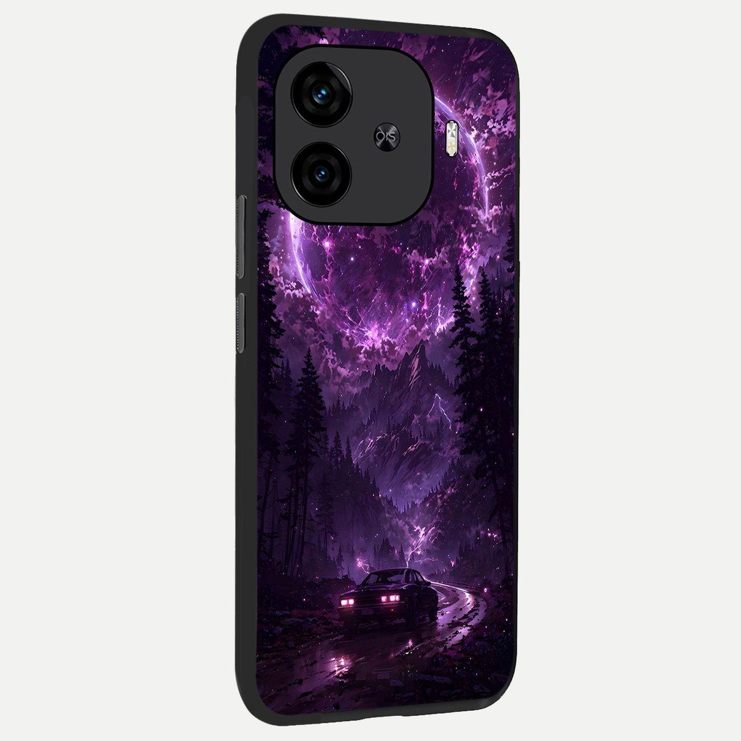 Eternal Cosmic Drive back cover for iQOO Z9 Turbo slim fit glass case with vibrant aesthetic design