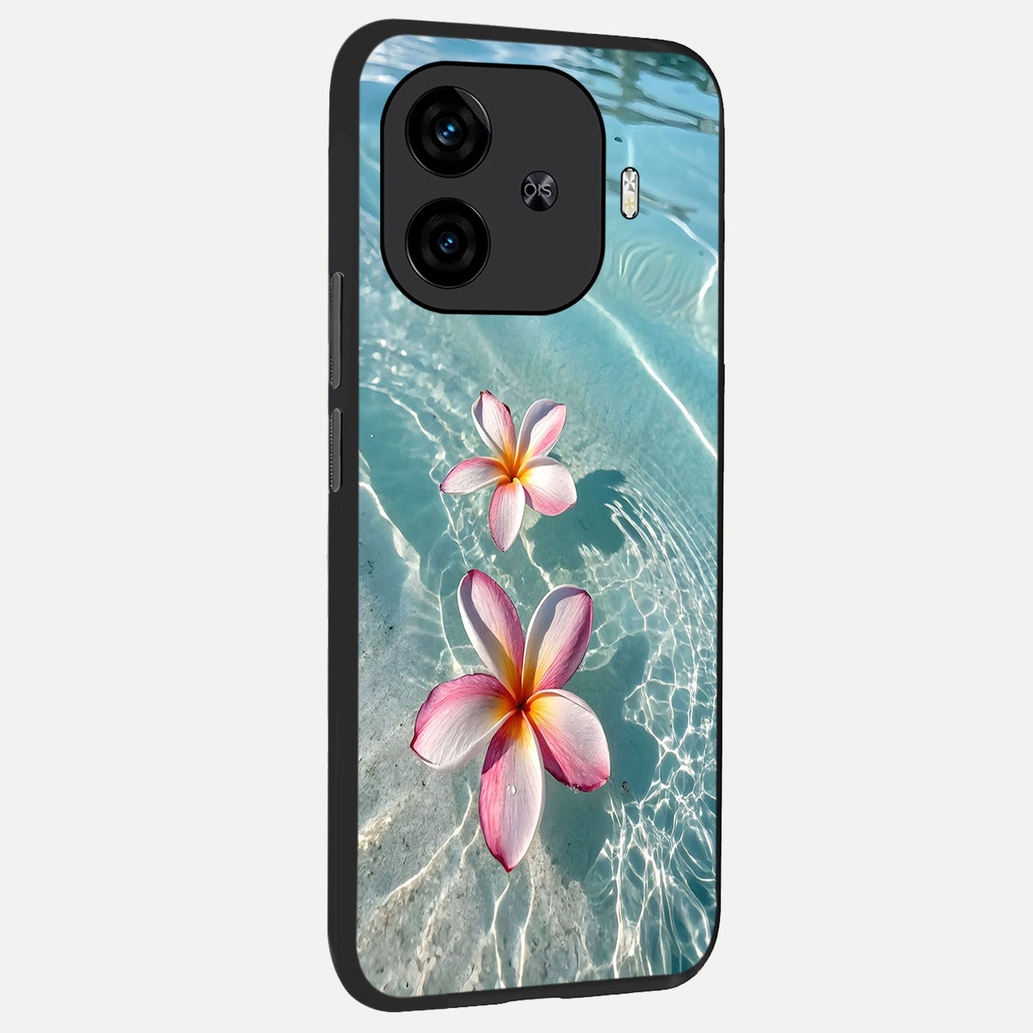 Floating Bloom Bliss back cover for iQOO Z9 Turbo slim fit glass case with vibrant aesthetic design