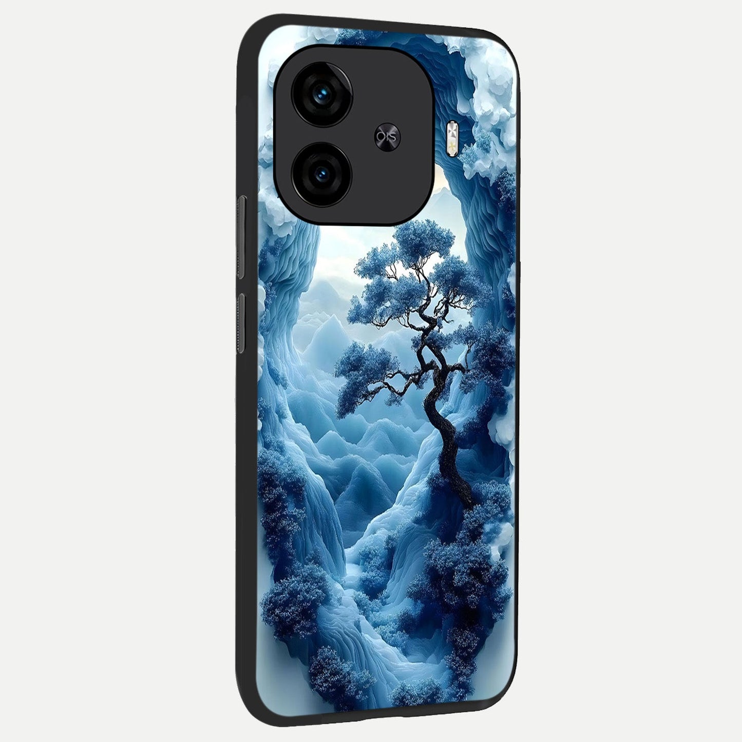 Frozen Serenity Gate back cover for iQOO Z9 Turbo slim fit glass case with vibrant aesthetic design