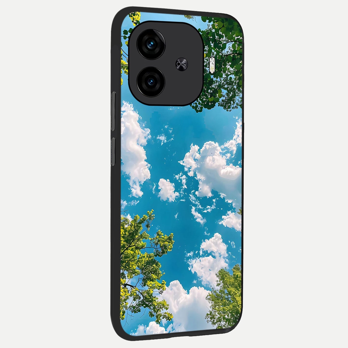 Green Moon Energy back cover for iQOO Z9 Turbo slim fit glass case with vibrant aesthetic design