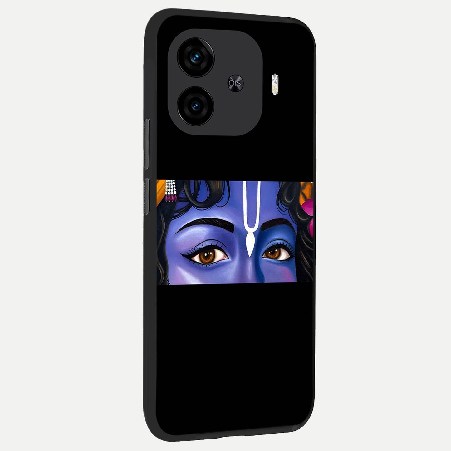 Krishna Eye back cover for iQOO Z9 Turbo slim fit glass case with vibrant aesthetic design