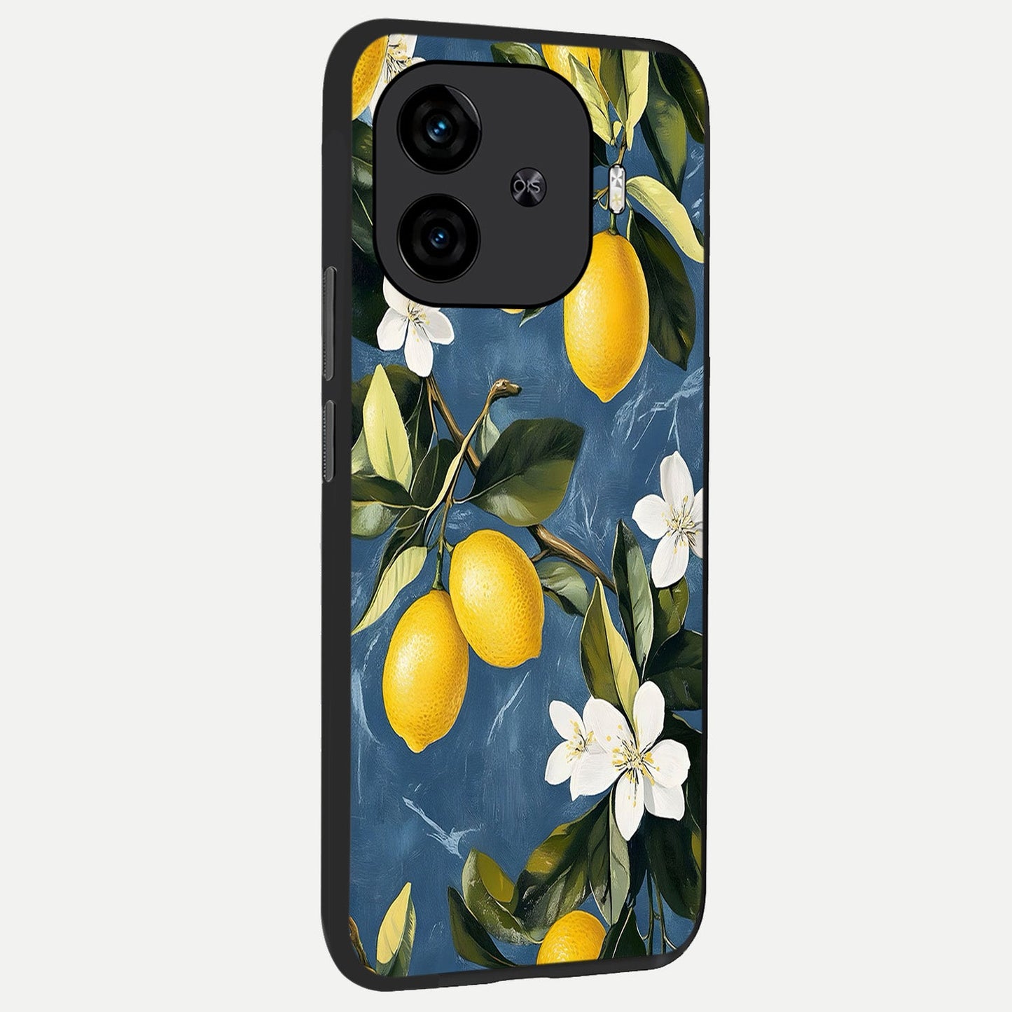 Lemon Dream Garden back cover for iQOO Z9 Turbo slim fit glass case with vibrant aesthetic design