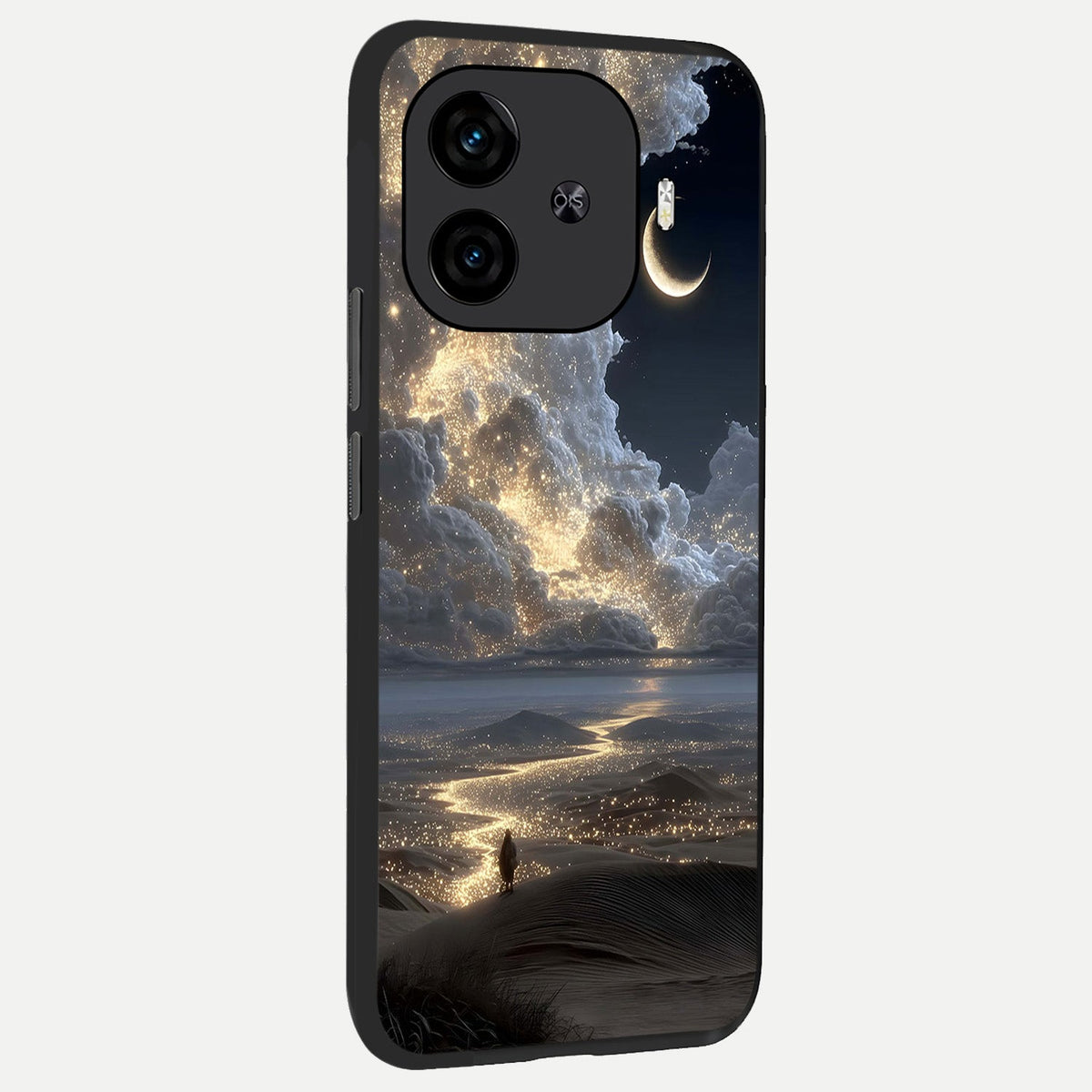 Moonlight Spark Path back cover for iQOO Z9 Turbo slim fit glass case with vibrant aesthetic design