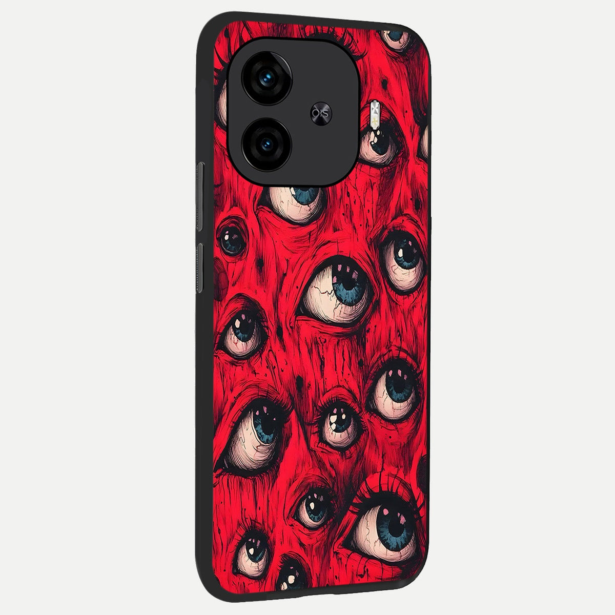 Red Eyes Pattern back cover for iQOO Z9 Turbo slim fit glass case with vibrant aesthetic design