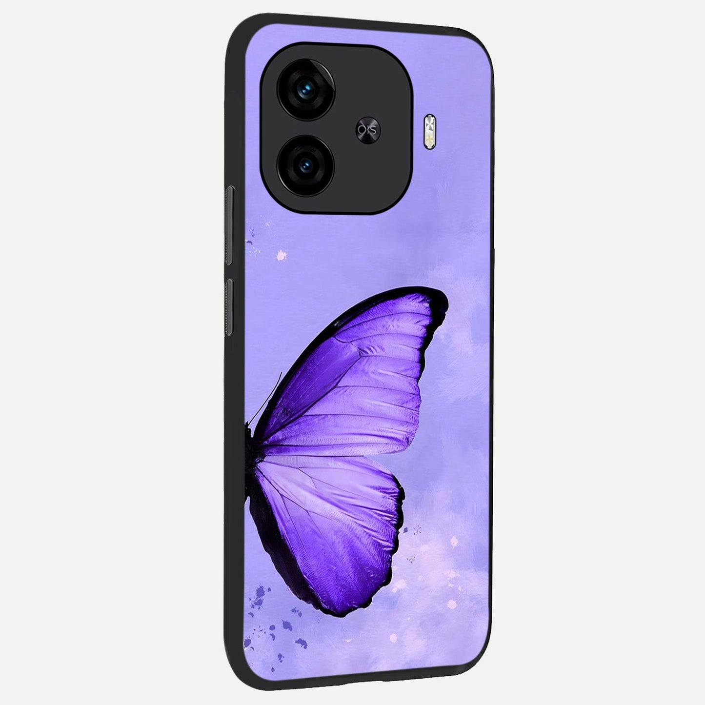 Violet Dream Wing back cover for iQOO Z9 Turbo slim fit glass case with vibrant aesthetic design