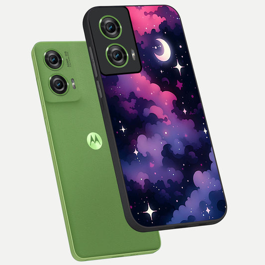 Celestial Moon Magic phone case For Moto Edge 50 Fusion showing premium glass back cover with detailed artwork